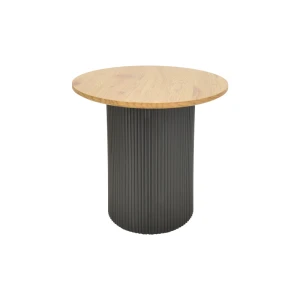 Βοηθητικό Τραπέζι Dovel Mdf Σε Sonoma -Μαύρο Μέταλλο Φ50X50Εκ