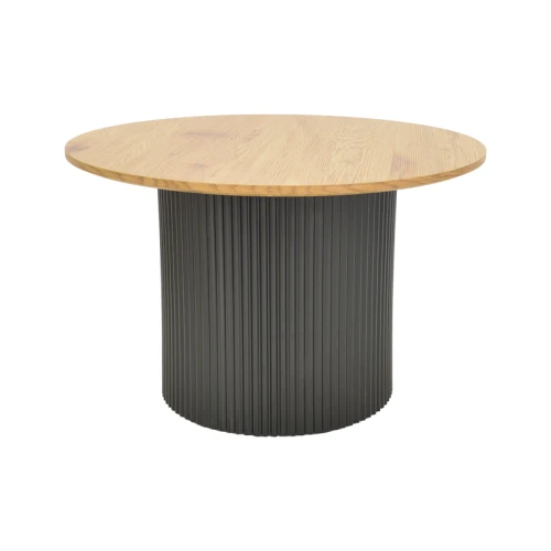 Τραπέζι Σαλονιού Dovel Mdf Σε Sonoma-Μαύρο Μέταλλο Φ70X45Εκ