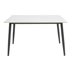 Τραπέζι Gustas Λευκό Μαρμάρου Sintered Stone-Μαύρο Μέταλλο 120X80X76Εκ