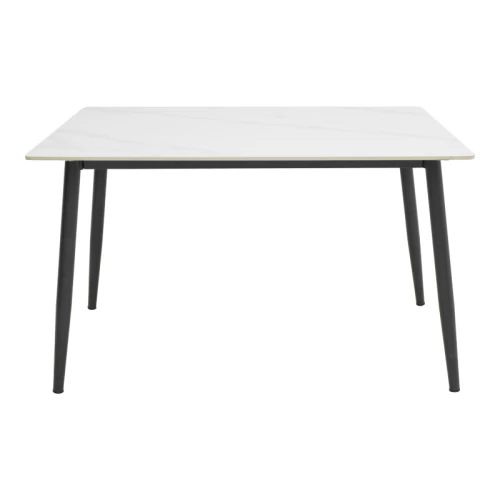 Τραπέζι Gustas Λευκό Μαρμάρου Sintered Stone-Μαύρο Μέταλλο 120X80X76Εκ