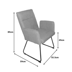 Πολυθρόνα Essential Ύφασμα Γκρι-Πόδι Μαύρο Μεταλλικό 55.5X59X89Εκ