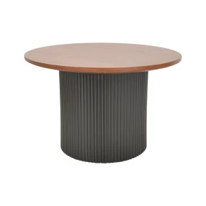 Tραπέζια Σαλονιού Dovel Mdf Σετ 2Τεμ. Καρυδι-Μαύρο Μεταλλο