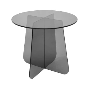 Τραπέζι Βοηθητικό Cleary Tempered 8Mm Γυαλί Ανθρακί Φ50X45Εκ