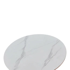 Tραπέζι Balou Sintered Stone Σε Λευκή Απόχρωση Με Όψη Μαρμάρου-Βάση Λευκό Μέταλλο Φ120X73Εκ