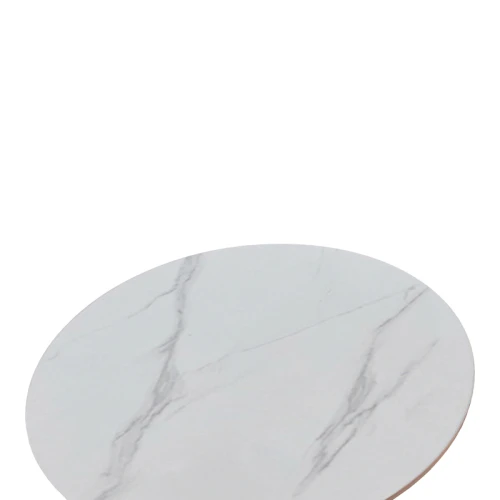 Tραπέζι Balou Sintered Stone Σε Λευκή Απόχρωση Με Όψη Μαρμάρου-Βάση Λευκό Μέταλλο Φ120X73Εκ