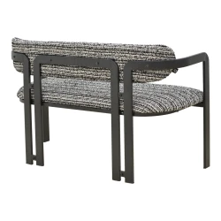 Καναπές Διθέσιος Berdona Ασπρόμαυρο Ύφασμα-Μαύρο Μεταλλικό Πόδι 120X47X78Εκ