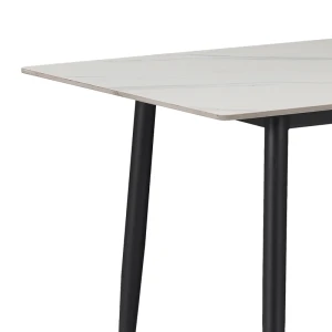 Τραπέζι Gustas Λευκό Μαρμάρου Sintered Stone-Μαύρο Μέταλλο 160X80X76Εκ