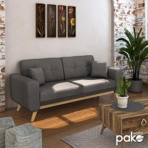 Καναπές-Κρεβάτι Carmelo Ανθρακί Ύφασμα 214X80X86Εκ
