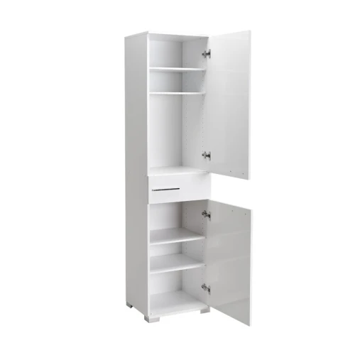 Ντουλάπα Chad Με Συρτάρια Λευκό Gloss 45X40X188Εκ