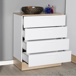 Συρταριέρα Pelita Σε Λευκή-Oak Απόχρωση 72X40X88Εκ