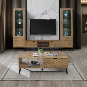 Έπιπλο Τηλεόρασης Thelma Oak Μελαμίνης 150X40X41.6Εκ
