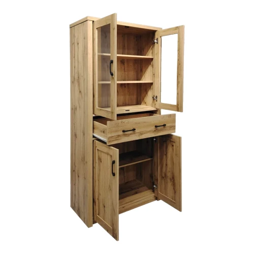 Βιτρίνα-Ντουλάπα Nisso Σε Oak Απόχρωση 80X40X183.5Εκ