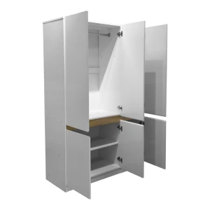 Ντουλάπα Τρίφυλλη Merzia  Sonoma-Λευκό 120X46.5X183Εκ