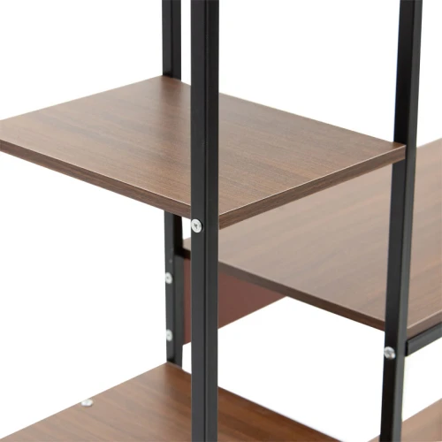 Ραφιέρα Επιδαπέδια Leena Μέταλλο Dark Oak-Μαύρο 80X30X142Εκ