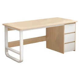 Γραφείο Salto Με Συρταριέρα Mdf Φυσικό-Λευκό 120X48X74Εκ