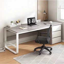Γραφείο Salto Με Συρταριέρα-Mdf Γκρι-Λευκό 120X48X74Εκ