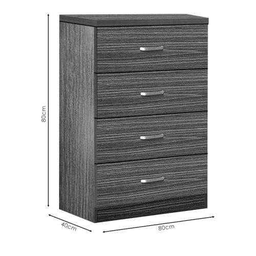 Συρταριέρα Killian Με 4 Συρτάρια Wenge 80X40X80Εκ
