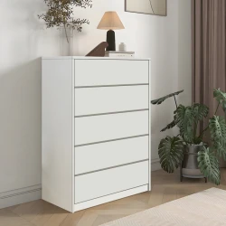 Συρταριέρα Kuanger Mdf Σε Λευκή Απόχρωση 80X40X109Εκ