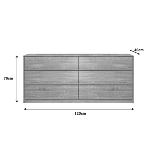 Συρταριέρα Kuanger Mdf Σε Φυσική Απόχρωση 120X40X70Εκ