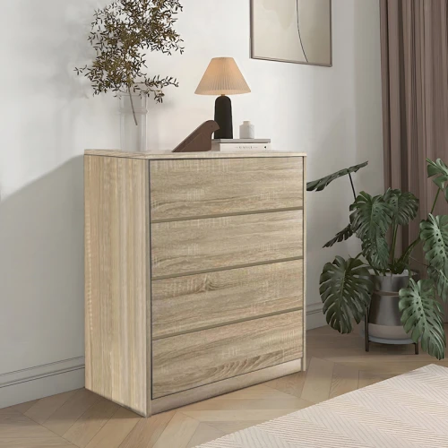 Συρταριέρα Kuanger Mdf Σε Φυσική Απόχρωση 80X40X89Εκ