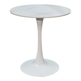Τραπέζι Balou I Sintered Stone Σε Λευκό Μαρμάρου Φ70X74Εκ