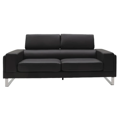 Καναπές Shea 3Θέσιος Pu Μαύρο-Inox 198X80X87Εκ