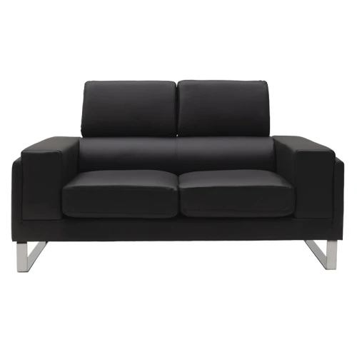 Καναπές Shea 2Θέσιος Pu Μαύρο-Inox 158X80X87Εκ