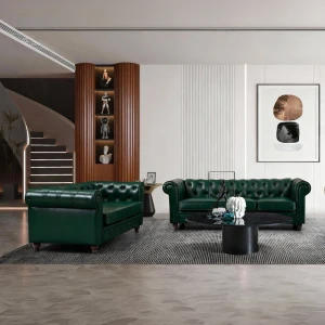 Kαναπές Διθέσιος Τ. Chesterfield Pu Κυπαρισσί 160X84X67Εκ