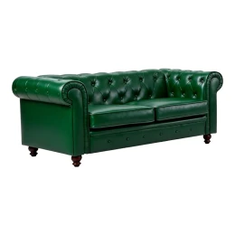 Kαναπές Διθέσιος Τ. Chesterfield Pu Κυπαρισσί 160X84X67Εκ