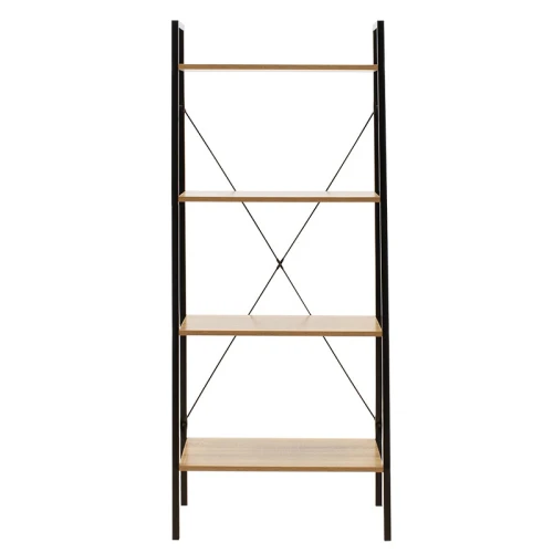 Βιβλιοθήκη- Ραφιέρα Ramon Φυσικό-Μαύρο 60X23X145,5Εκ