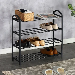 Παπουτσοθήκη Ramon 12 Ζευγών Μέταλλο Μαύρο 62X20X62Εκ