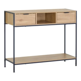 Κονσόλα Regando Σε Oak Απόχρωση Με Μαύρο Μέταλλο 100X35X80Εκ