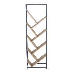 Βιβλιοθήκη Orunta Oak- Μαύρο Μέταλλο 40X26.5X125Εκ