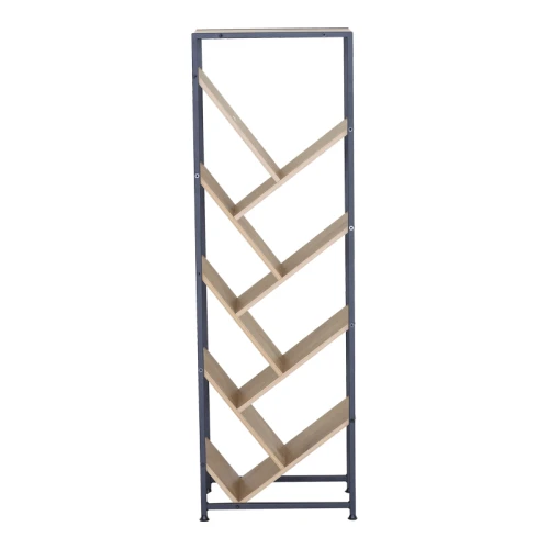Βιβλιοθήκη Orunta Oak- Μαύρο Μέταλλο 40X26.5X125Εκ