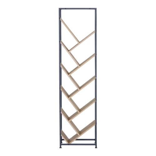 Βιβλιοθήκη Orunta Oak- Μαύρο Μέταλλο 40X26.5X150Εκ