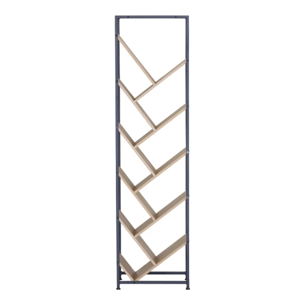 Βιβλιοθήκη Orunta Oak- Μαύρο Μέταλλο 40X26.5X150Εκ