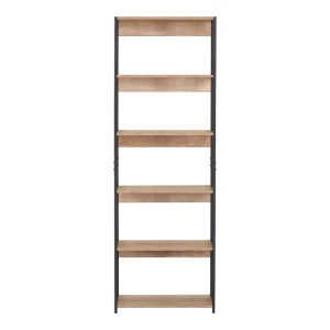 Βιβλιοθήκη Kaliano Oak-Μαύρο Μέταλλο 59.5X35X176.5Εκ