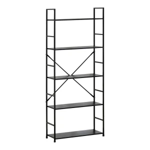 Βιβλιοθήκη Manlo Μαύρο Μέταλλο 58.6X23.5X144Εκ