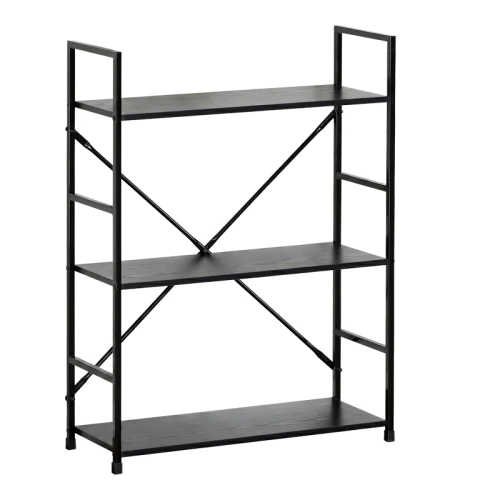 Βιβλιοθήκη-Ραφιέρα Manlo Μαύρο Μέταλλο 58.6X23.5X80Εκ