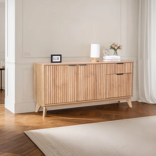 Μπουφές Hamea Mdf Σε Φυσική Απόχρωση 150X39,5X73Εκ