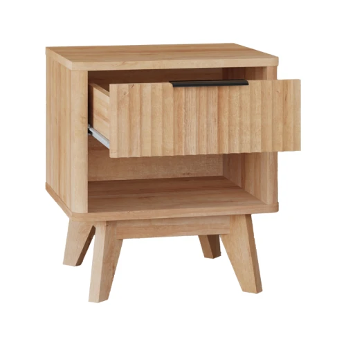 Κομοδίνο Hamea Mdf Σε Φυσική Απόχρωση 45X39.5X50.2Εκ