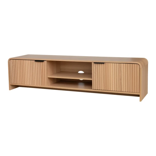 Έπιπλο Τηλεόρασης Anfen Mdf Σε Φυσική Απόχρωση 160X39X40,5Εκ