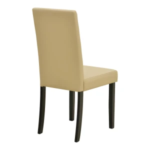 Καρέκλα Zeben Εκρού Pu Με Πόδι Μαύρο Rubberwood 43,5X55,5X93,5Εκ