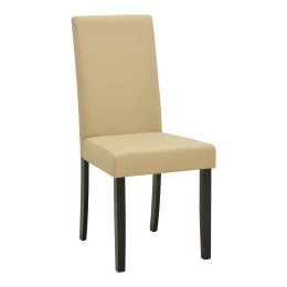Καρέκλα Zeben Εκρού Pu Με Πόδι Μαύρο Rubberwood 43,5X55,5X93,5Εκ