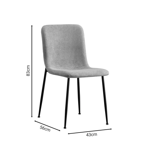 Καρέκλα Gratify Γκρι Ύφασμα-Πόδι Μαύρο Μέταλλο 43X56X83Εκ