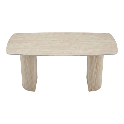 Τραπέζι Loosir Mdf-Sandstone Σε Όψη Τραβερτίνας 180X90X74Εκ