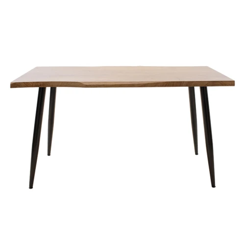 Τραπέζι Neve Mdf Καρυδί-Πόδι Μεταλλικό Μαύρο 140X80X75Εκ
