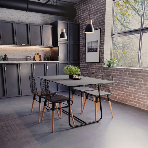 Τραπέζι Revello Sintered Stone Μαύρο Μαρμάρου-Μαύρο 150X90X75Εκ