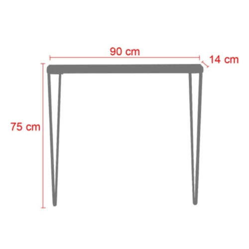 Κονσόλα Tetty Καρυδί-Μαύρο 90X14X75Εκ