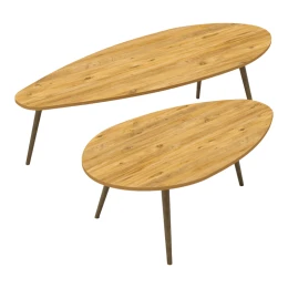 Τραπέζι Σαλονιού Monty 2 Τεμ. Σε Oak Απόχρωση 116X46X46Εκ